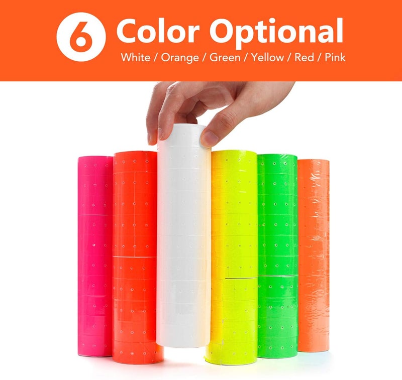 Hatisan 30 Rolls 15000 Price Gun Labels for Mx-5500 White Price Marker Stickers, Super Sticky Label Paper Tag Labels (Orange) - Image 5