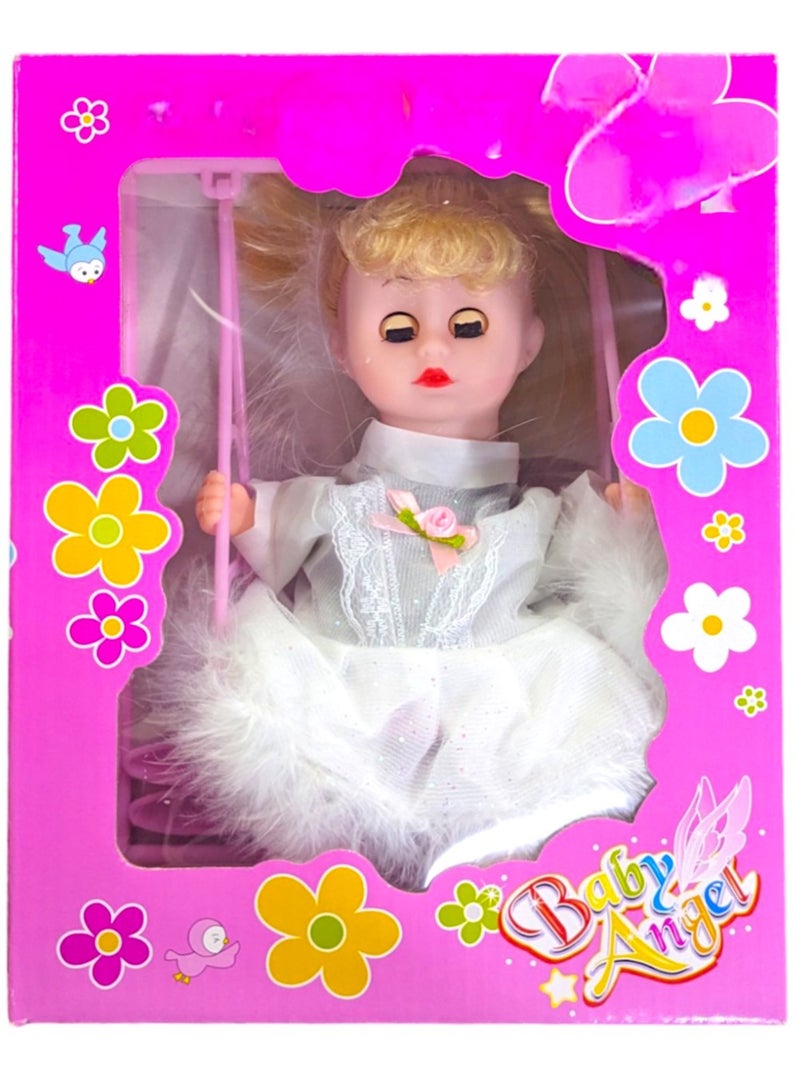 Rally Rocking Chair Can Sing And Wink Simulation Doll Rocking Chair Can Swing Back And Forth Girl Holiday Birthday Gift - Image 4