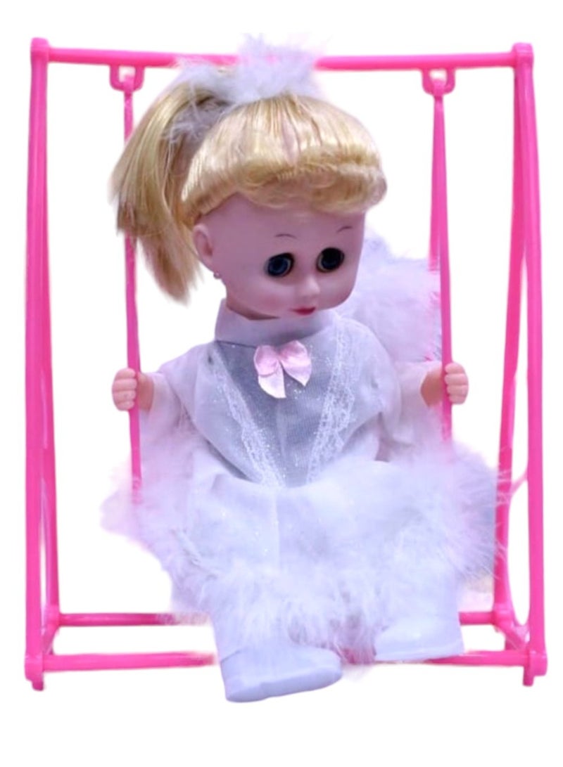 Rally Rocking Chair Can Sing And Wink Simulation Doll Rocking Chair Can Swing Back And Forth Girl Holiday Birthday Gift - Image 2
