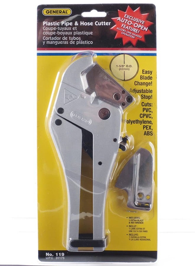 جينيرال تولز قاطع الأنابيب والأنابيب ذو المسننات العامة رقم 119 - يقطع الأنابيب أو الأنابيب المصنوعة من مادة PVC وCPVC وPEX وABS والبولي إيثيلين من 1/8 بوصة إلى 1-5/8 بوصة - Image 4