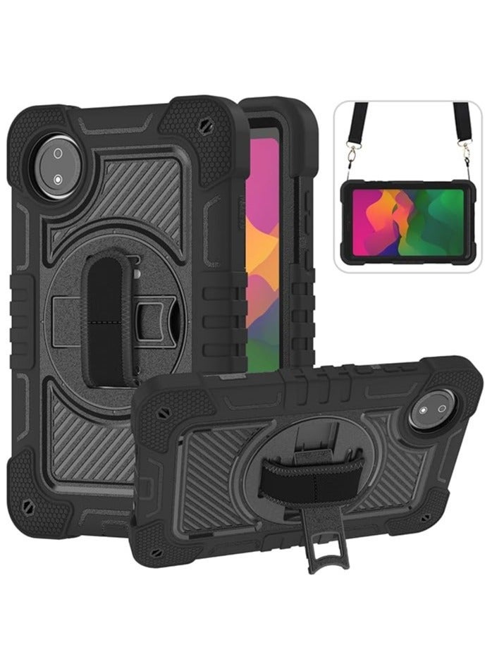 general Kids Case Compatible with Xiaomi Redmi Pad SE 8.7 Inch 2024, 3 in 1 Hard PC Soft Silicone Shockproof Shell, 360 Degree Rotating Kickstand Cover with Hand/Shoulder Strap