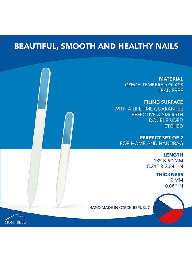 مونت بلو مجموعة ممتازة من مبردات أظافر من الكريستال مزينة يدويًا بالكريستالات - في غلاف مخملي أسود - زجاج مقسّى تشيكي أصلي - أفضل مجموعة مبردات أظافر زجاجية للأظافر الطبيعية - Image 2