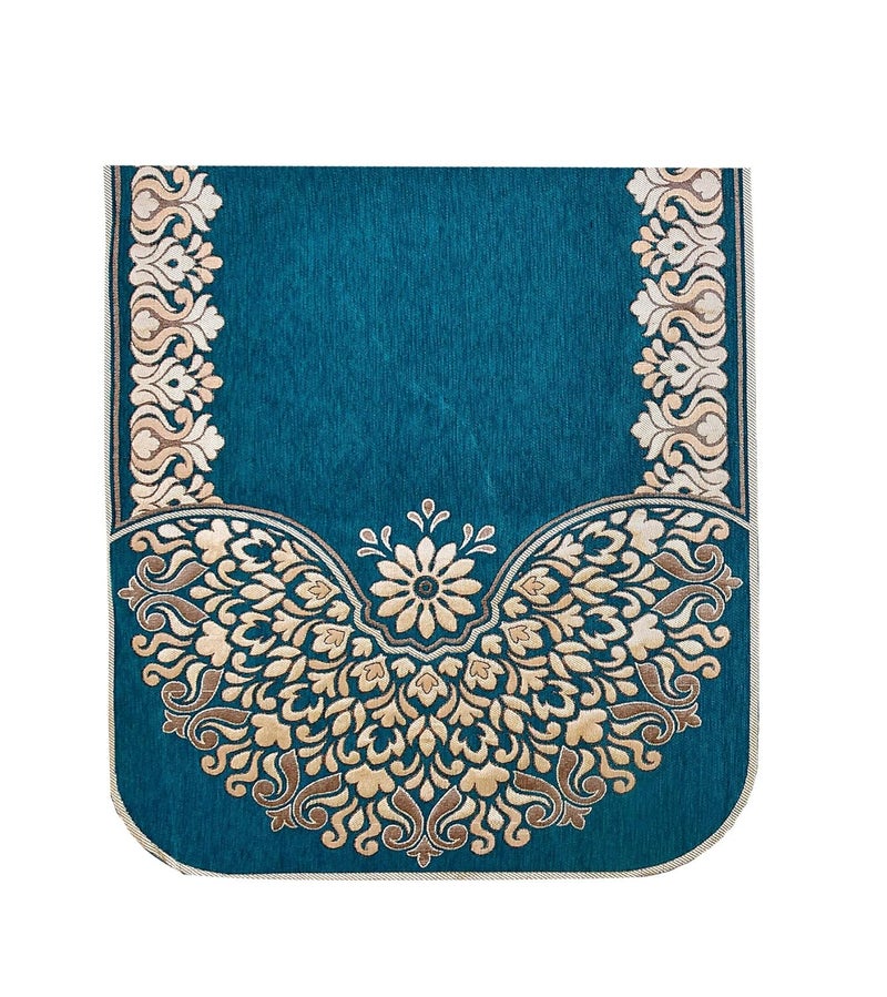 SAWNA HOMES Velvet L Shape 6 Seater Sofa Cover Set 321 Seater Sofa Cover for Living Room Drawing Room and Hall Sofa Seat Protector Slip and Back Covers 5 Pieces Sky Blue - Image 3