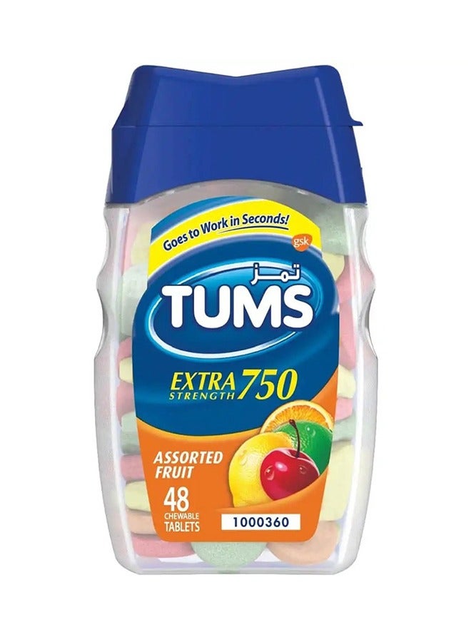 تومز أقراص مضادة للحموضة قابلة للمضغ فائقة القوة لتخفيف حرقة المعدة بنكهة الفاكهة