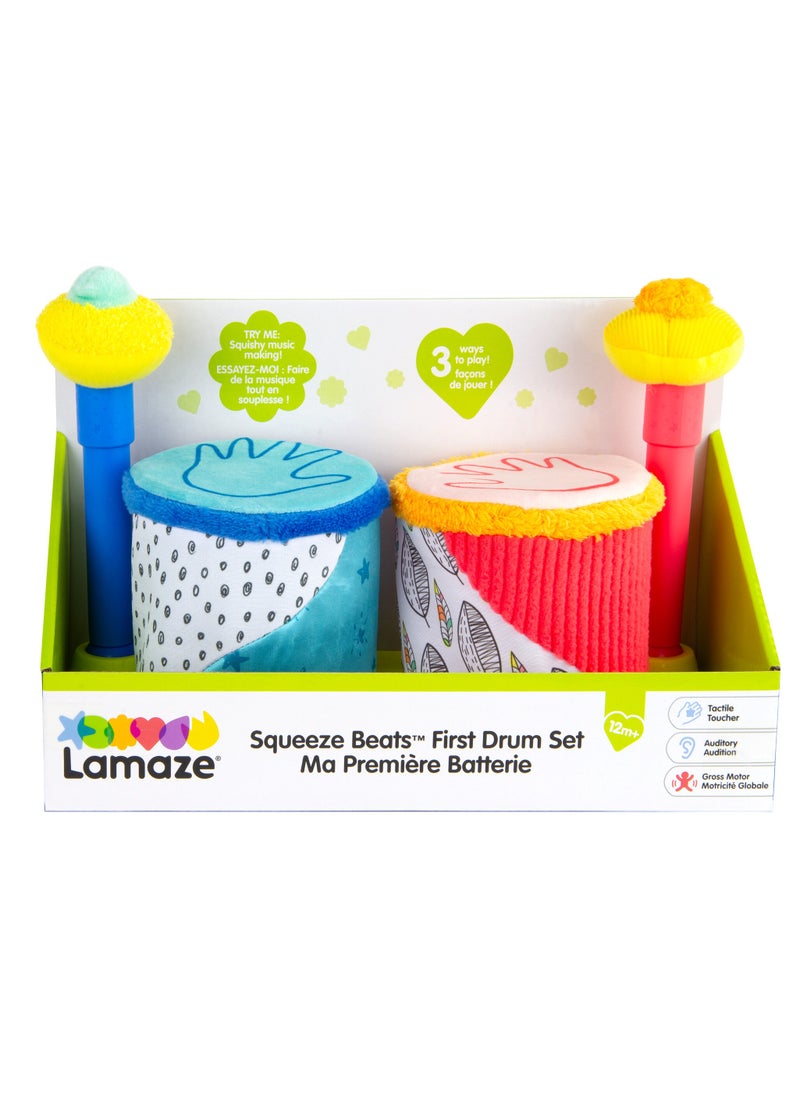 Lamaze - Lamaze Squeeze Beats First Drum Set - Sensory Musical Toy for Newborns & Babies | Developmental Toy for Boys and Girls 12 Months + | Babyshower Gift, Colourful - Image 1
