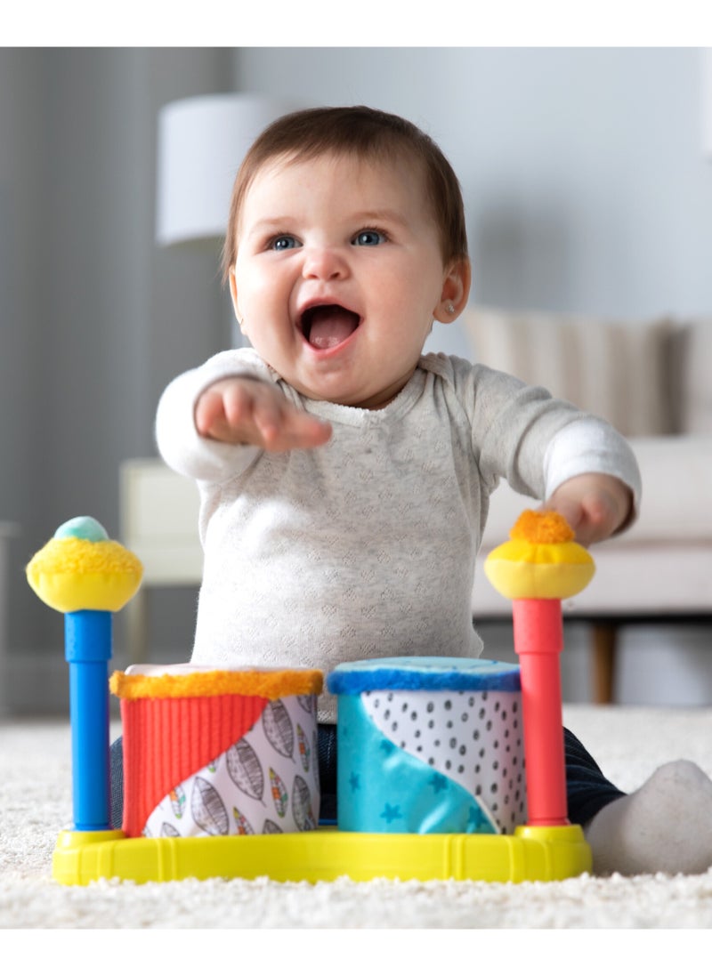 Lamaze - Lamaze Squeeze Beats First Drum Set - Sensory Musical Toy for Newborns & Babies | Developmental Toy for Boys and Girls 12 Months + | Babyshower Gift, Colourful - Image 1