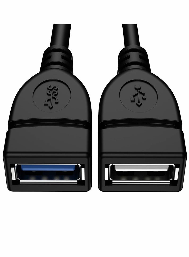 كابتن تيك كابل مقسم USB 3.0 أنثى إلى ذكر مزدوج ، محول شحن بيانات مزامنة 1 2 ، سلك تمديد للكمبيوتر الشخصي والكمبيوتر المحمول بطاقة شبكة القرص U صلبة (2pack) - Image 4