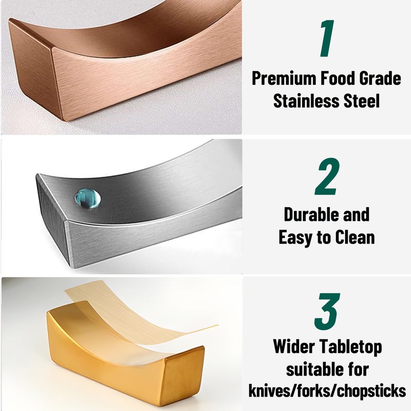 MyLifeUNIT Stainless Steel Chopsticks Rest, Knife Rest and Chopsticks Holder, Set of 4 - Image 3