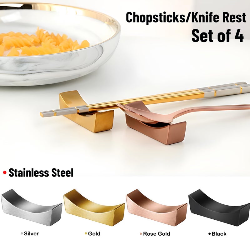 MyLifeUNIT Stainless Steel Chopsticks Rest, Knife Rest and Chopsticks Holder, Set of 4 - Image 2