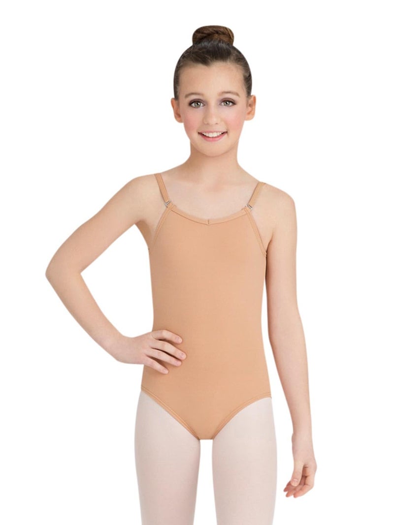 Capezio كابيزيو بنات فريق الأساسيات حمالة صدر قابلة للتعديل بدلات رياضية، تان خفيف، 6 8 أمريكي - Image 5