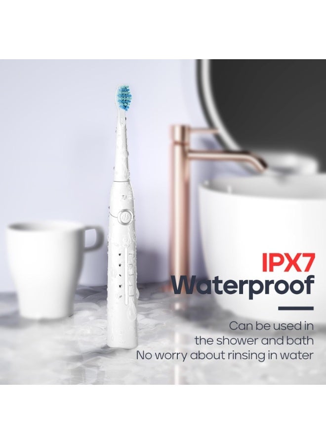 Seago Electric Toothbrush for Adults, with 8 Heads and 5 Modes, Rechargeable Sonic Tooth Brush One Charge for 30 Days, with 2 Mins Timer,SG958(White) - Image 2