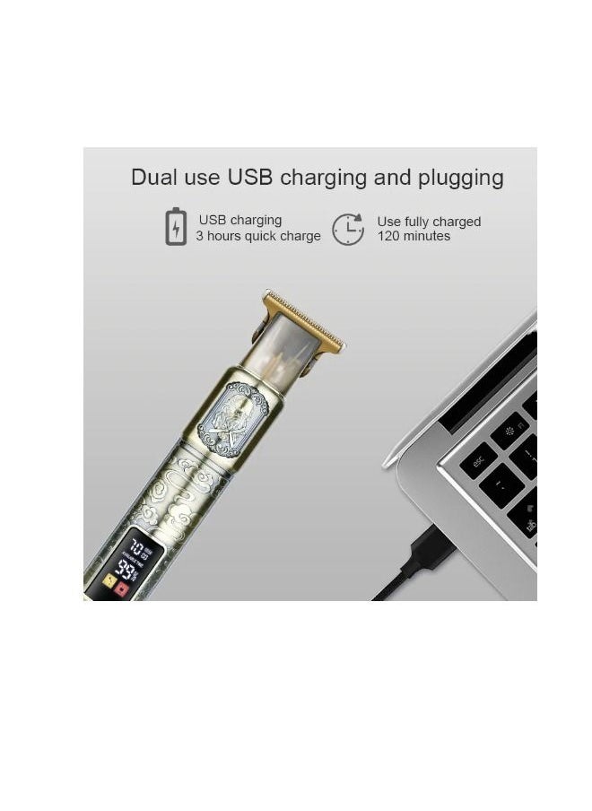 Cordless Beard Trimmer And Hair Clipper With LCD Display For Men