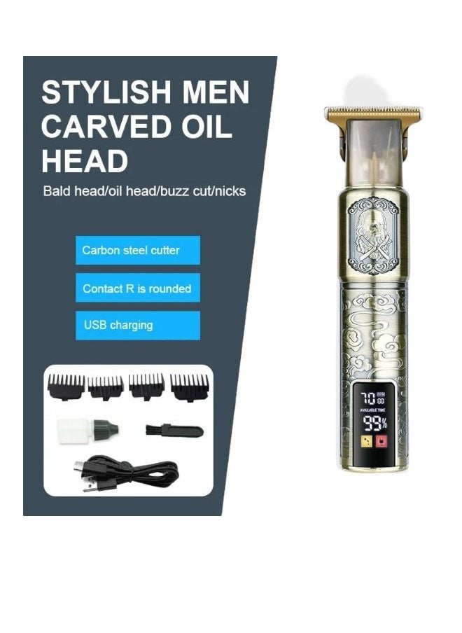 Cordless Beard Trimmer And Hair Clipper With LCD Display For Men