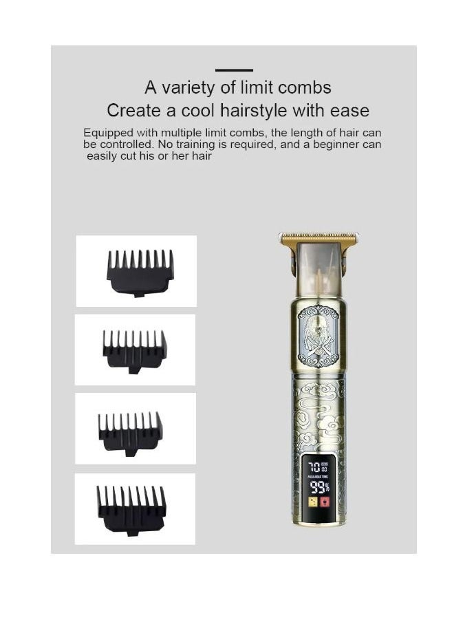 Cordless Beard Trimmer And Hair Clipper With LCD Display For Men