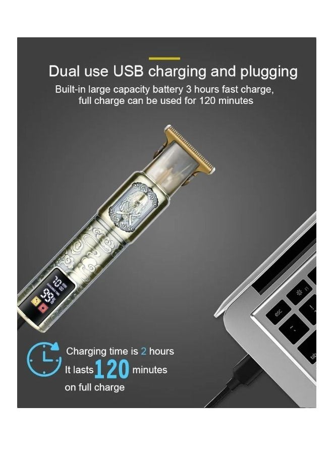 Cordless Beard Trimmer And Hair Clipper With LCD Display For Men