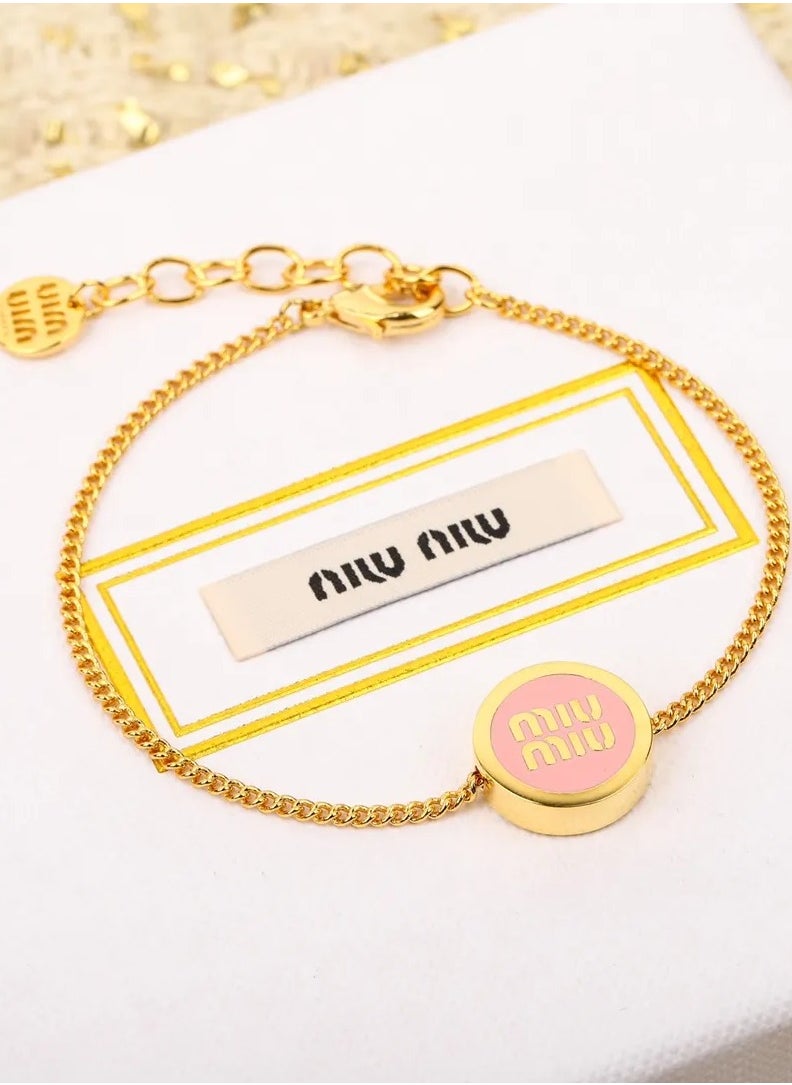 MIU - MIU Enameled Metal Bracelet-Pink - Image 1