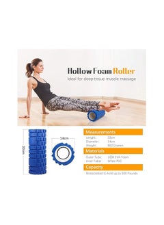Generic Foam Roller, Trigger Point Fitness Foam Roller Deep Tissue Muscle Massage Roller Lightweight Hollow Yoga Pilates Roller for Relax Muscles, Balance Exercises, Physical Therapy, Pain Relief (Royal blue)  - Image 5