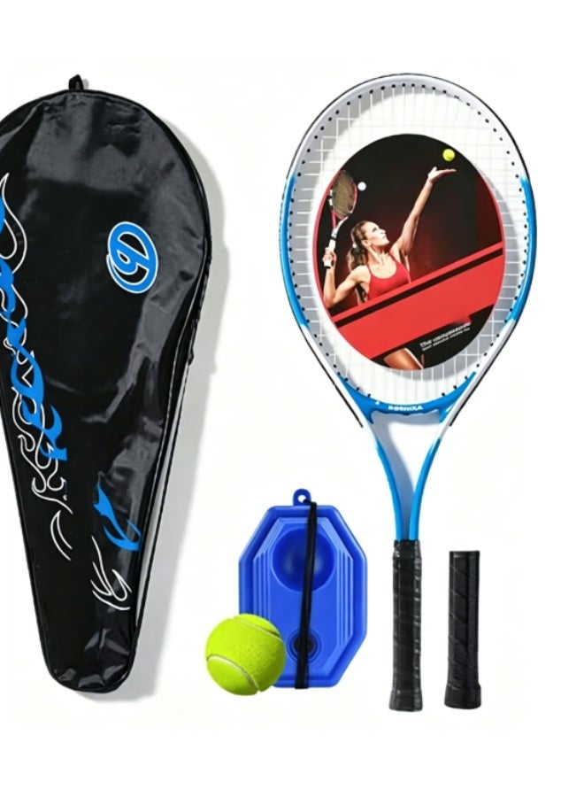 Arabest Tennis Rackets with Tennis Trainer Set, Recreational Adult Tennis Rackets Beginner Tennis Racket with 1 Tennis Trainer String Balls Elastic and a Portable Mesh Bag - Image 1