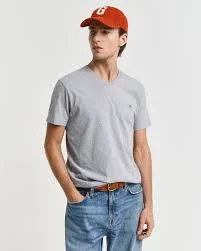 غانت Slim Shield V-Neck T-Shirt