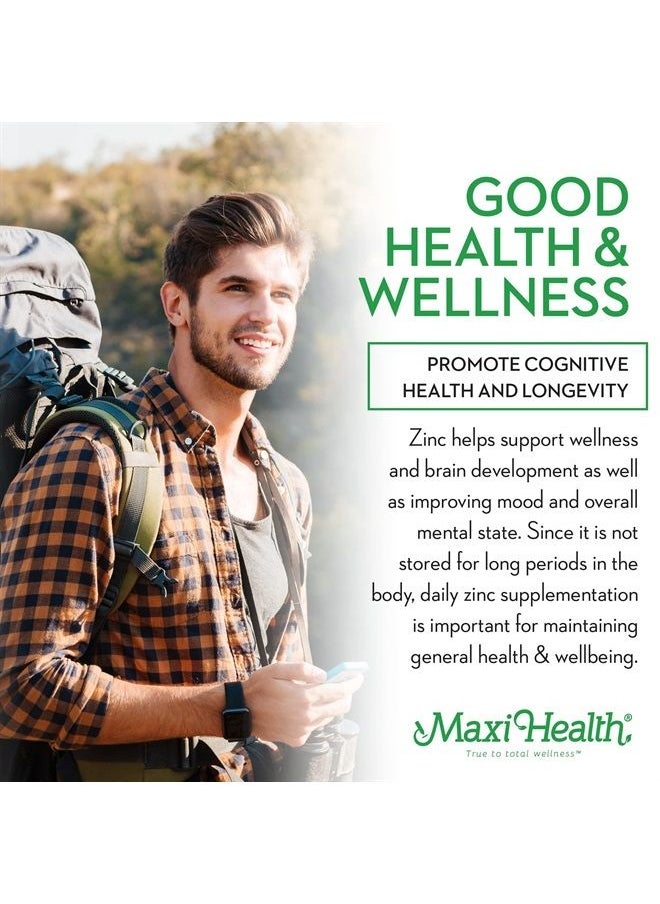 Maxi Health Zinc Lozenge - Zinc Citrate with Vitamin C - Cherry Flavor - Highest Potency Immune Support - Zinc Supplements for Adults and Kids - Zink Vitaminas - Kosher Certified - USA Made - 60 Chewa  - Image 2