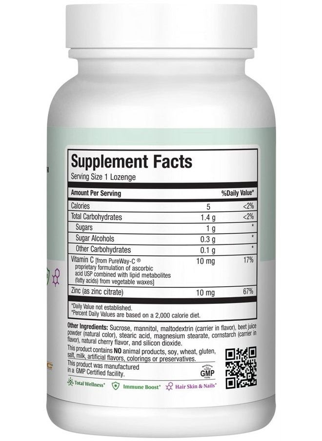 Maxi Health Zinc Lozenge - Zinc Citrate with Vitamin C - Cherry Flavor - Highest Potency Immune Support - Zinc Supplements for Adults and Kids - Zink Vitaminas - Kosher Certified - USA Made - 60 Chewa  - Image 4