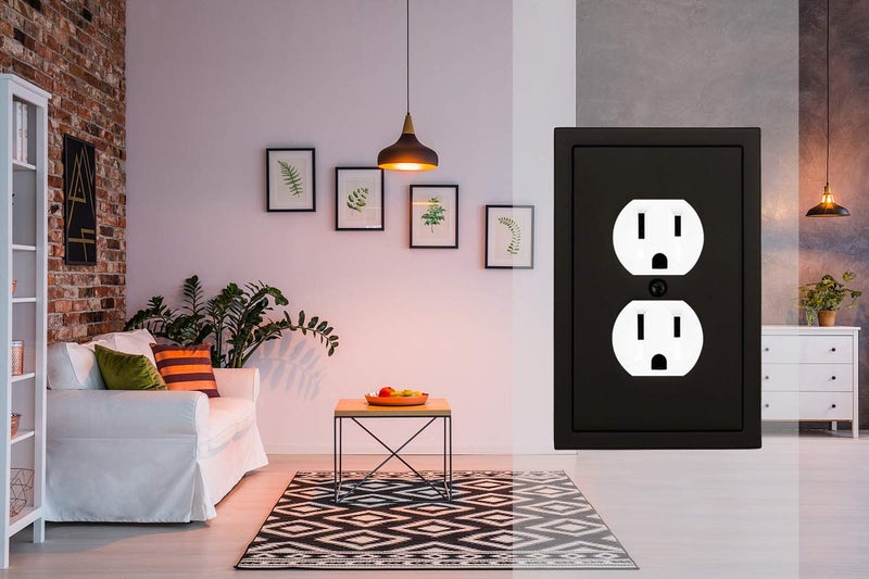 Henne Bery Modern Edge Decorative Wall Plate Switch Plate Outlet Cover, Durable Solid Zinc Alloy (Single Duplex 2PK, Matte Black) - Image 5