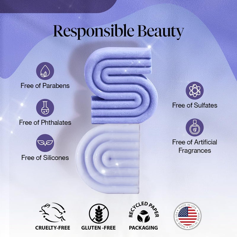 Kitsch Purple Shampoo & Conditioner Bar for Color Treated & Grey and white Hair, Made in Us, Toning Bar Shampoo & Conditioner for Blonde - Image 5