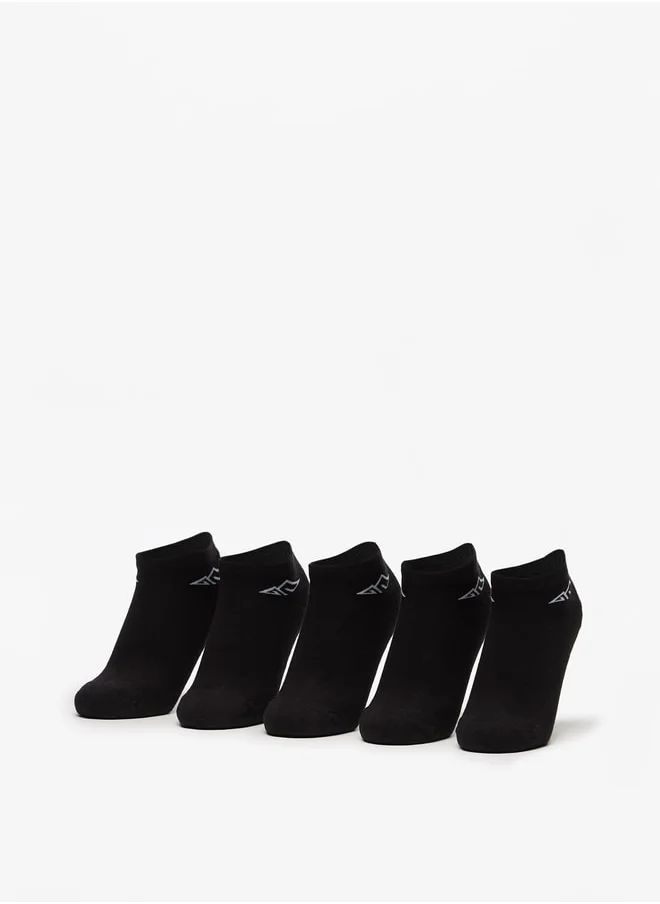 أوكلان Women's Logo Print Ankle Length Sports Socks - Set of 5