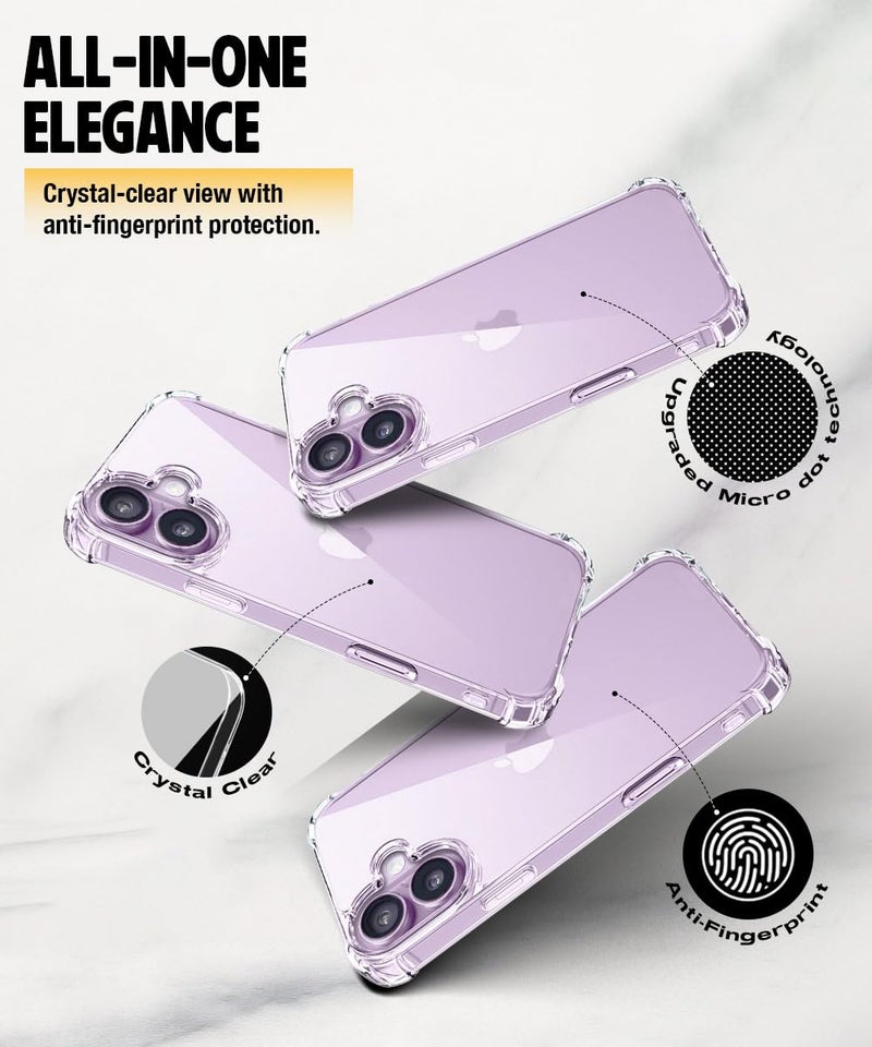 WOW IMAGINE Clear Back Cover Case for iPhone 17 | Shockproof Soft TPU Case | Cushioned Edges for Ultimate Protection Back Cover Case - Transparent - Image 5