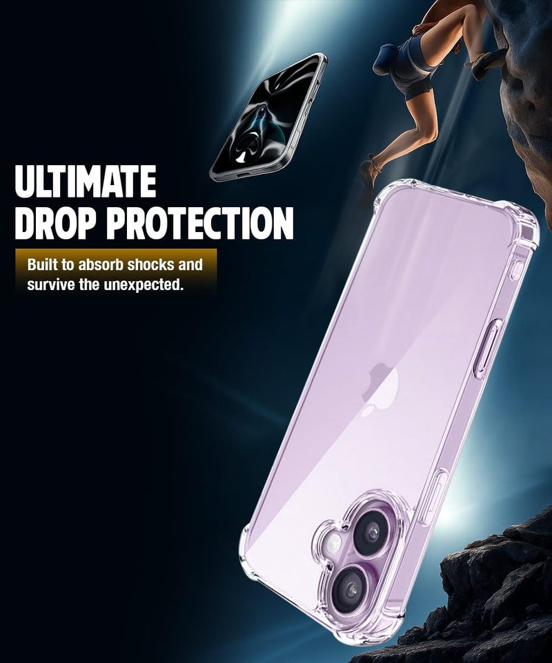 WOW IMAGINE Clear Back Cover Case for iPhone 17 | Shockproof Soft TPU Case | Cushioned Edges for Ultimate Protection Back Cover Case - Transparent - Image 4