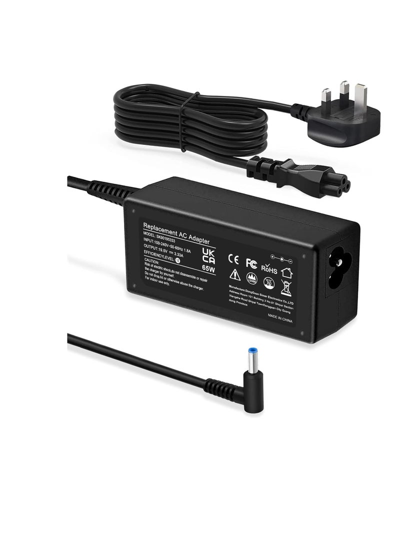 Terabyte HP notebooks 65W 19.5V 3.33A adapter with a 4.5mm blue pin connector - Image 1