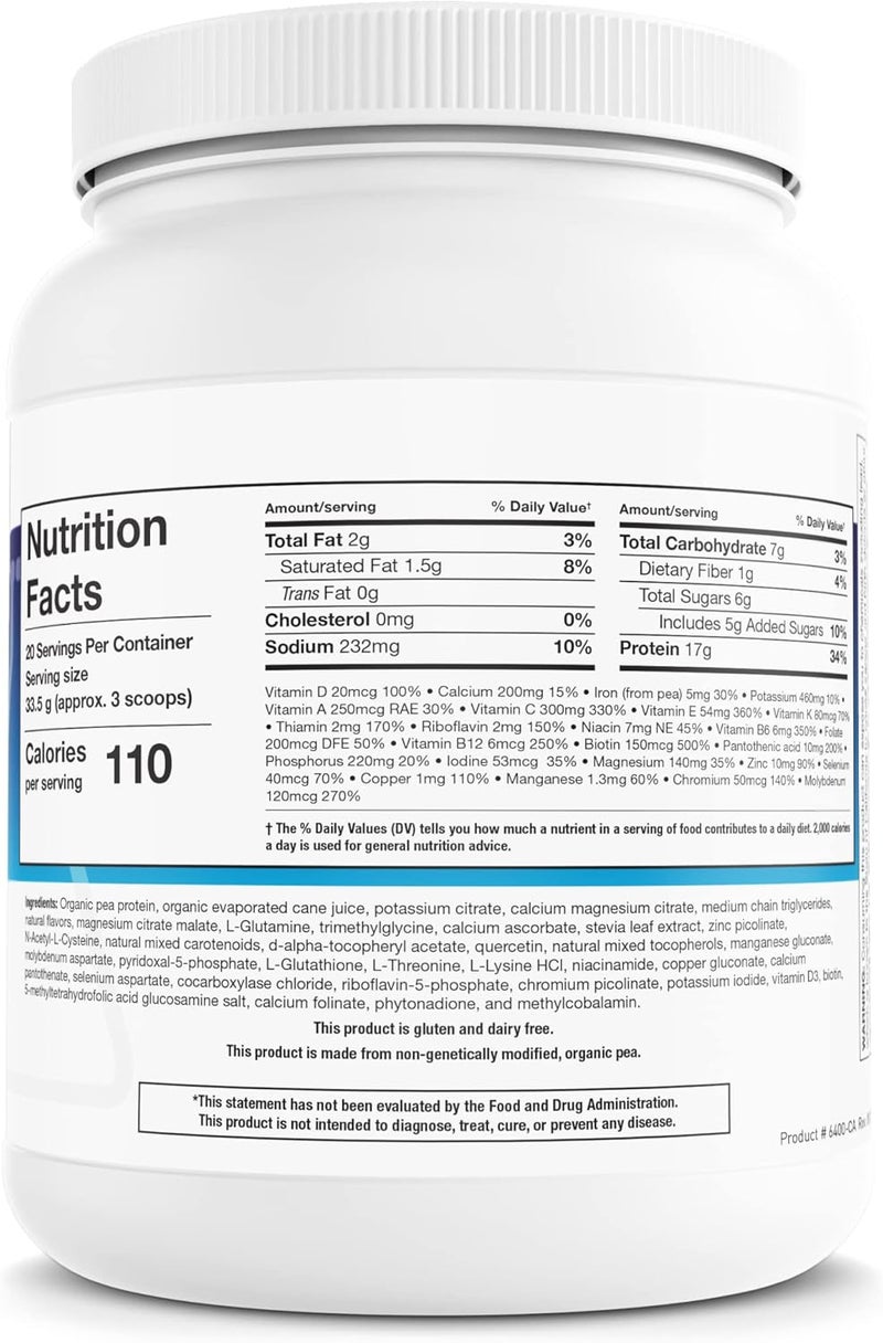 Biotics Research NutriClear  Powder Nutritional Support for Detoxification and Metabolic Clearing Healthy Body Composition Glutathione 17g Organic Pea Medium Chain Triglycerides 24 Oz 670 g - Image 2