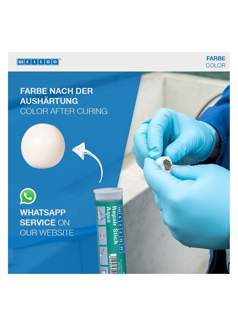 Weicon WEICON Repair Stick Aqua | 57 g | 2-component special adhesive epoxy resin fast repair of radiators, pool, maritime and underwater areas  - Image 4