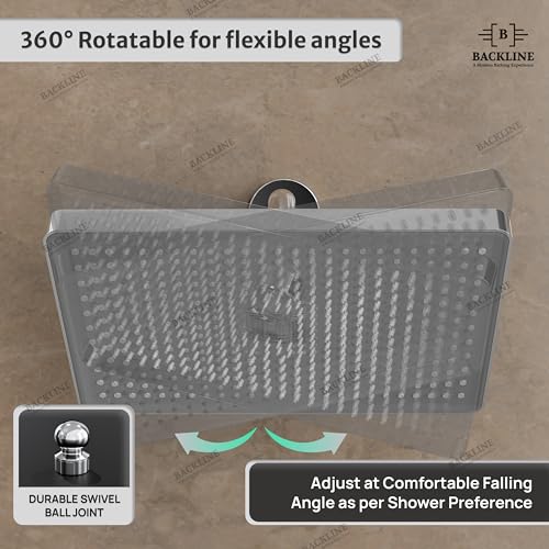 B BACKLINE Backline Overhead Shower (30 x 20.5 Inches) | High Pressure Shower Head for Bathroom | Rain Spray Shower | Head Shower (Without Arm) - Image 5