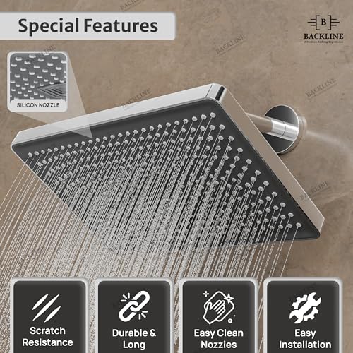 B BACKLINE Backline Overhead Shower (30 x 20.5 Inches) | High Pressure Shower Head for Bathroom | Rain Spray Shower | Head Shower (Without Arm) - Image 2