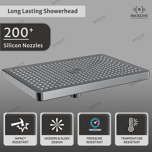 B BACKLINE Backline Overhead Shower (30 x 20.5 Inches) | High Pressure Shower Head for Bathroom | Rain Spray Shower | Head Shower (Without Arm) - Image 3