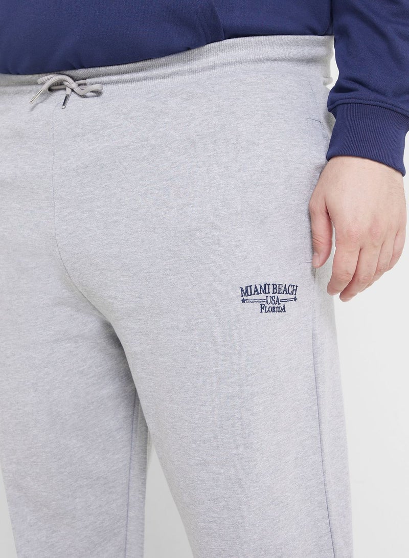 Seventy Five Casual Drawstring Plus Size Varsity Sweatpants - Image 4