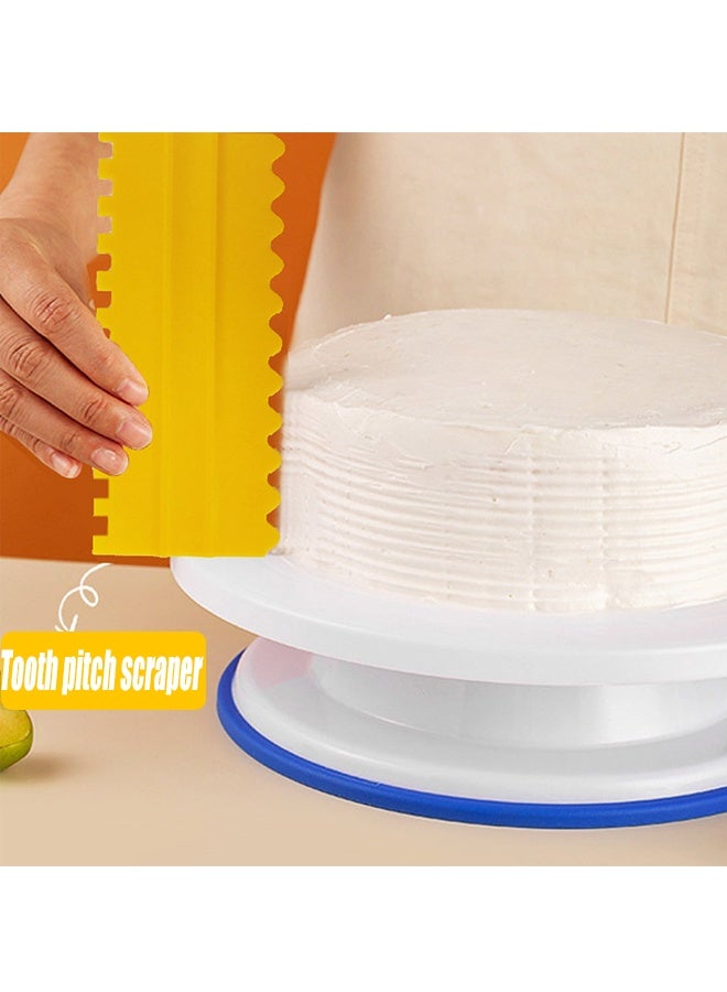 هومستر 4 أجهزة كمبيوتر شخصية / مجموعة كعكة كاشح ديكور البلاستيك Sawtooth مشط موس زبدة كريم كعكة حافة الأدوات البلاستيك Sawtooth كعكة التجليد ناعم المطبخ الخبز كعكة حافة أداة DIY - الأصفر - Image 4