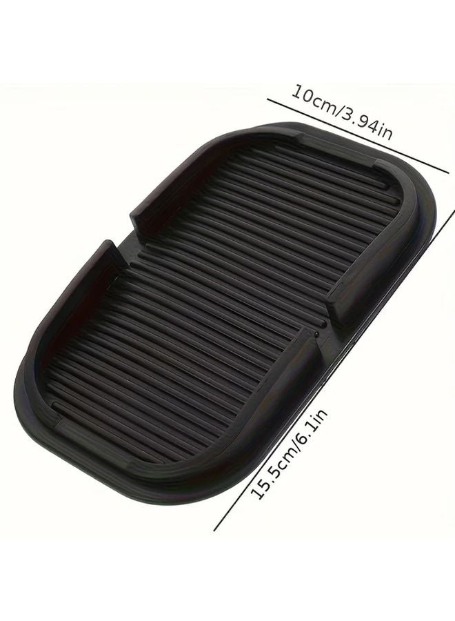 Waterproof Anti Slip PVC Car Dashboard Mat 1pc Black For Phone Keys GPS Storage - Image 4