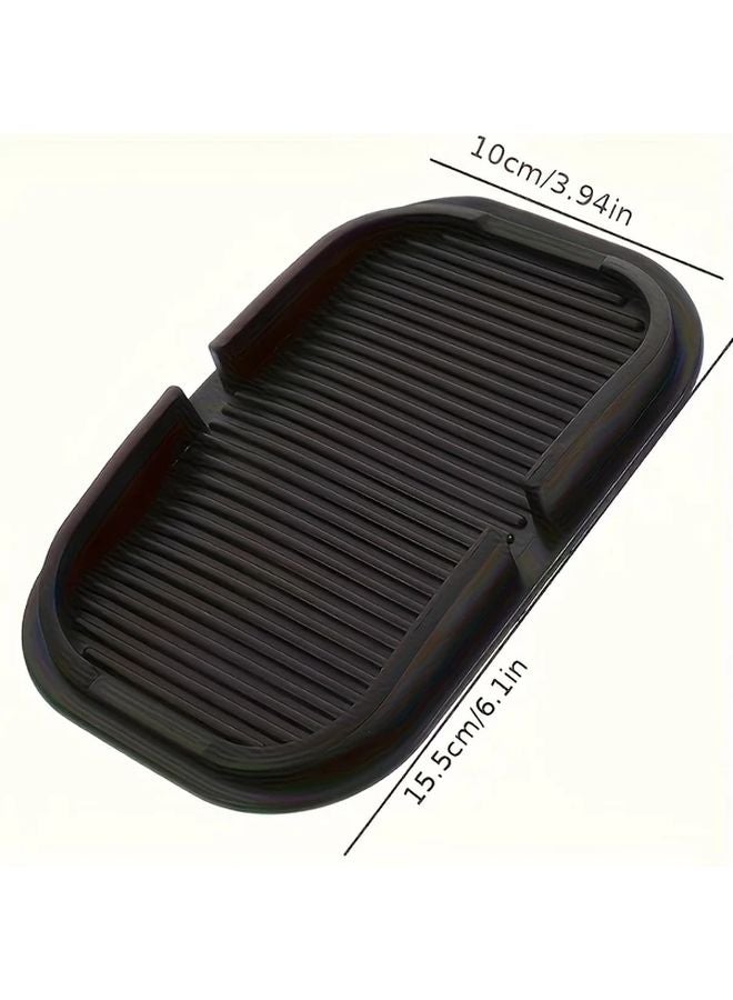 Waterproof Anti Slip PVC Car Dashboard Mat 1pc Black For Phone Keys GPS Storage - Image 1