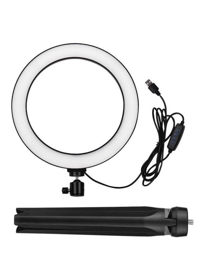 docooler 10 Inch LED Ring Light with Tripod Stand White/Warm Yellow/Warm White - Image 2