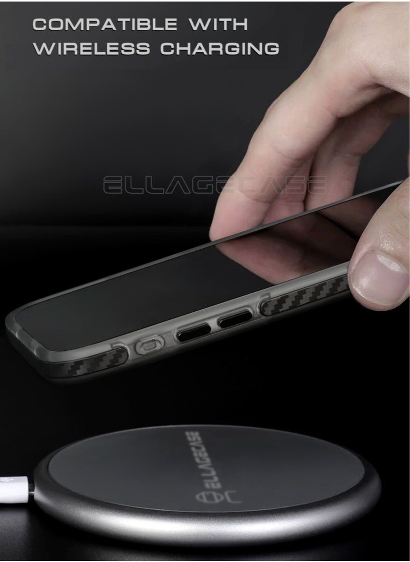 ELLAGECASE - Carbon Case for iPhone 16 Plus, Plastic-coated Carbon, Solid Camera Protection, Shockproof, Enhanced Protection, Compatible with Magsafe and Wireless Charging - Image 1