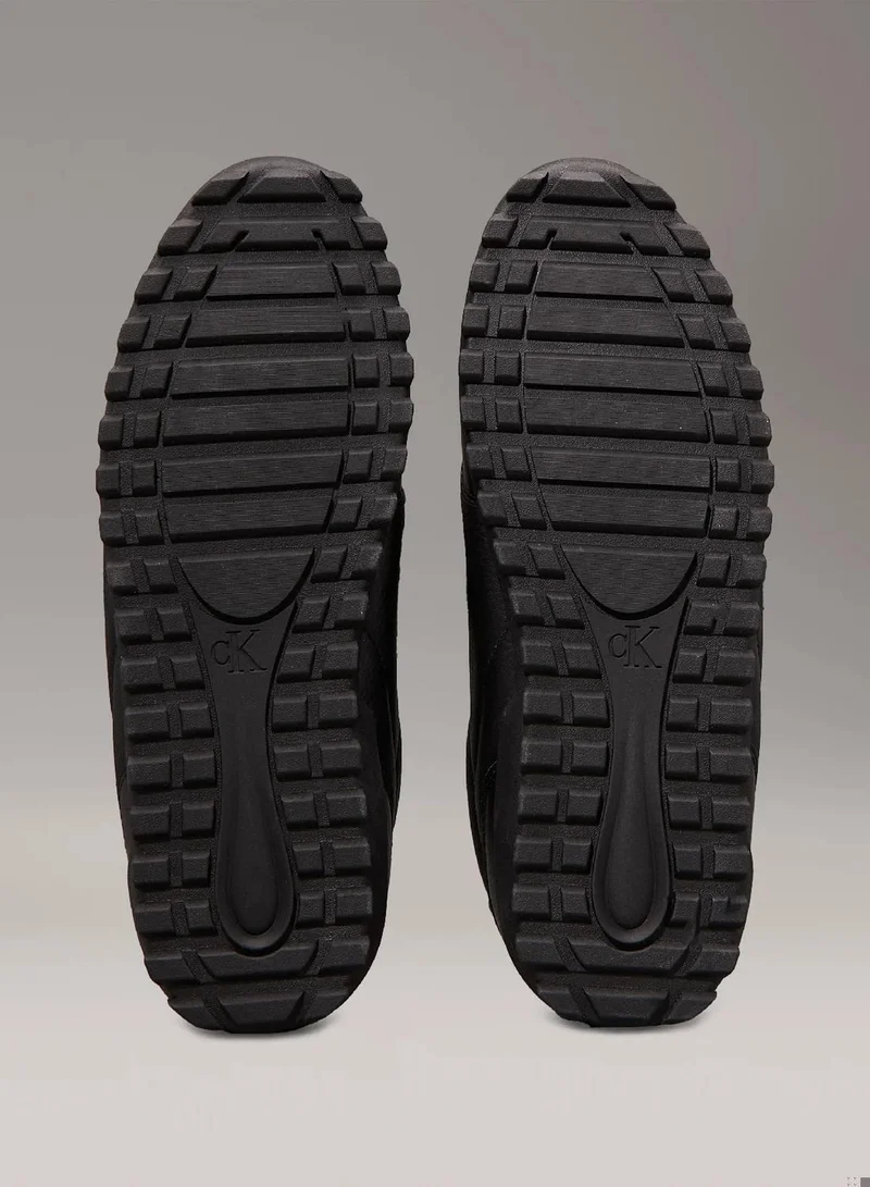 Calvin Klein Jeans Triple Black Leather Low Profile Trainers for Men | Best Price UAE