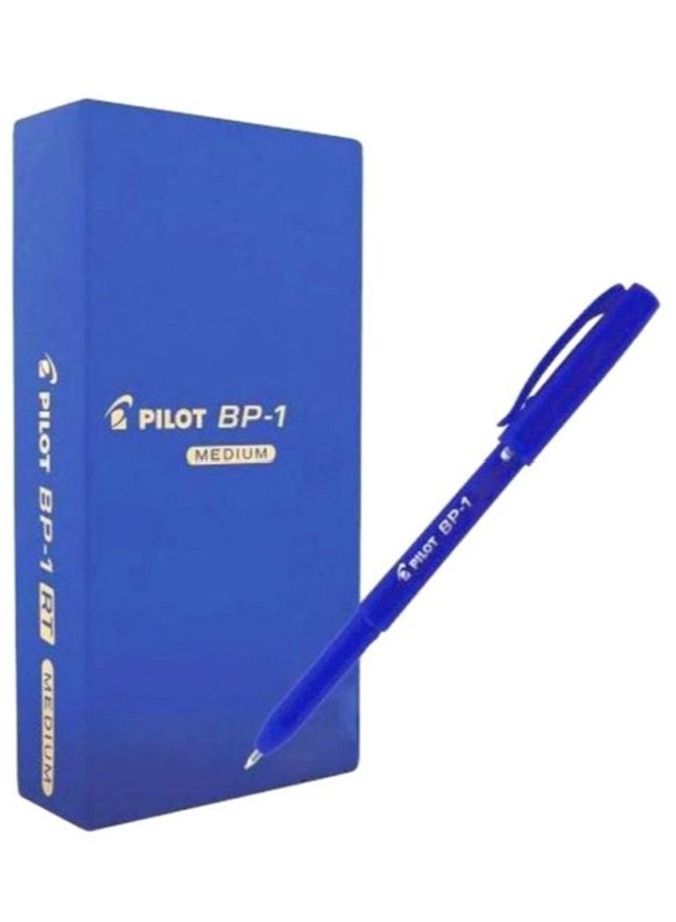 بايلوت طقم أقلام BP1 بمقبض مضاد للانزلاق مكون من 12 قطعة أزرق