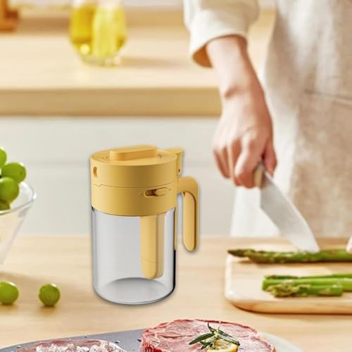 Jolfay Multifunctional Innovative Seasoning Box,2In1 Glass Spice Jars With Spoon For Salt Sugar Spices Herb Tea Container Condiment Kitchen Food Storage Organizer Cooking Spice Rack (Yellow) - Image 3