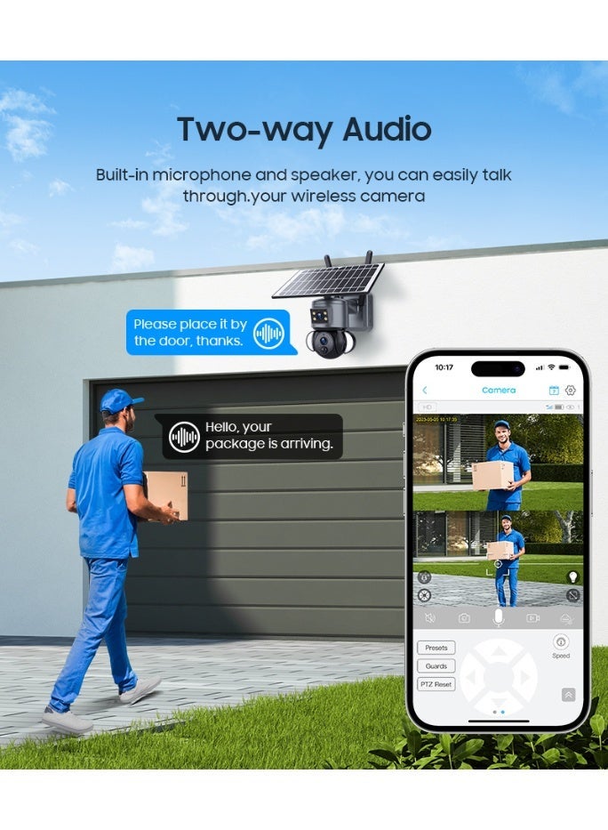 SUPER 5 4K 8MP Solar Camera 4G SIM Security Outdoor Dual Lens Recording Humanoid Tracking Color Night Vision PTZ Cam - Image 5