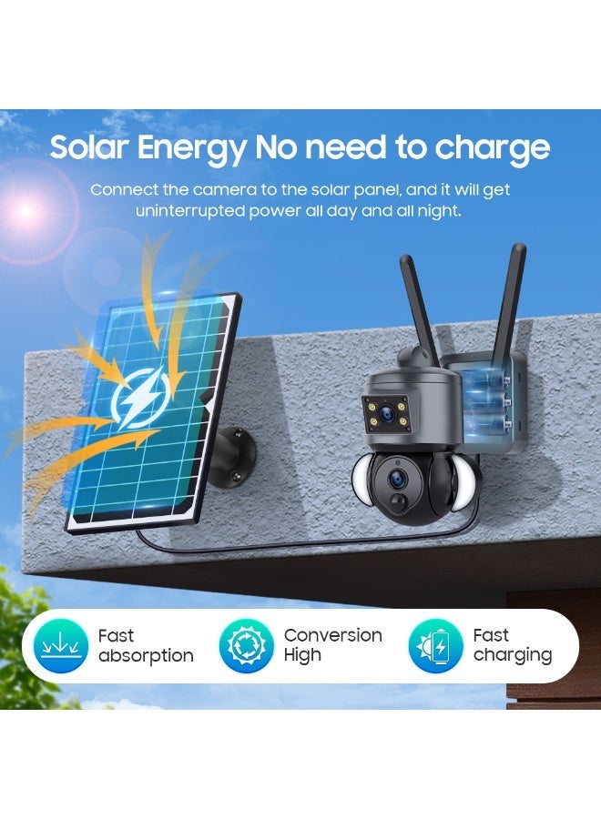 SUPER 5 4K 8MP Solar Camera 4G SIM Security Outdoor Dual Lens Recording Humanoid Tracking Color Night Vision PTZ Cam - Image 2