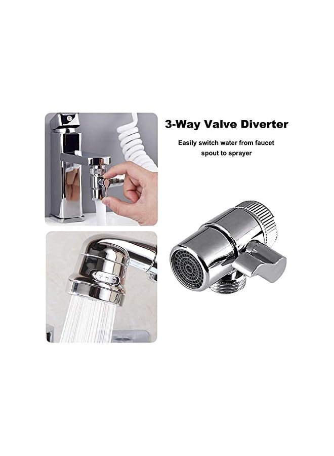 The Bros Stainless Basin Handheld Shower Set, ABS Bathroom Faucet Hand Held Shower Head External Sink Hose Sprayer Rinser Kit, for Hair Washing Pet Shower Bathroom Utility Cleaning, with Universal Adapters - Image 4