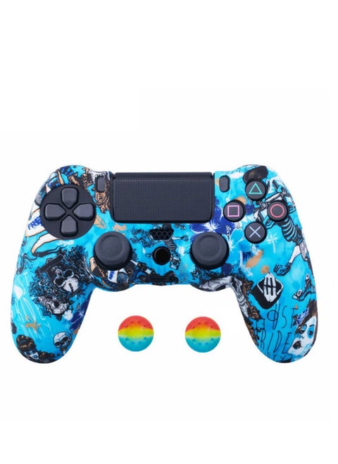 1 Set Gamepad Cover Protector with Joystick Cover Non-Slip Game Console Silicone Protective Cover Compatible with PS4 (2)