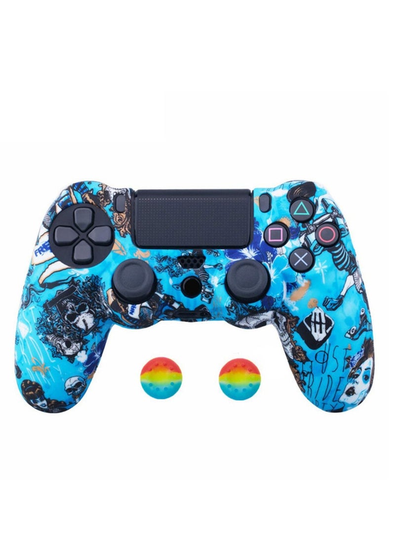 1 Set Gamepad Cover Protector with Joystick Cover Non-Slip Game Console Silicone Protective Cover Compatible with PS4 (2)